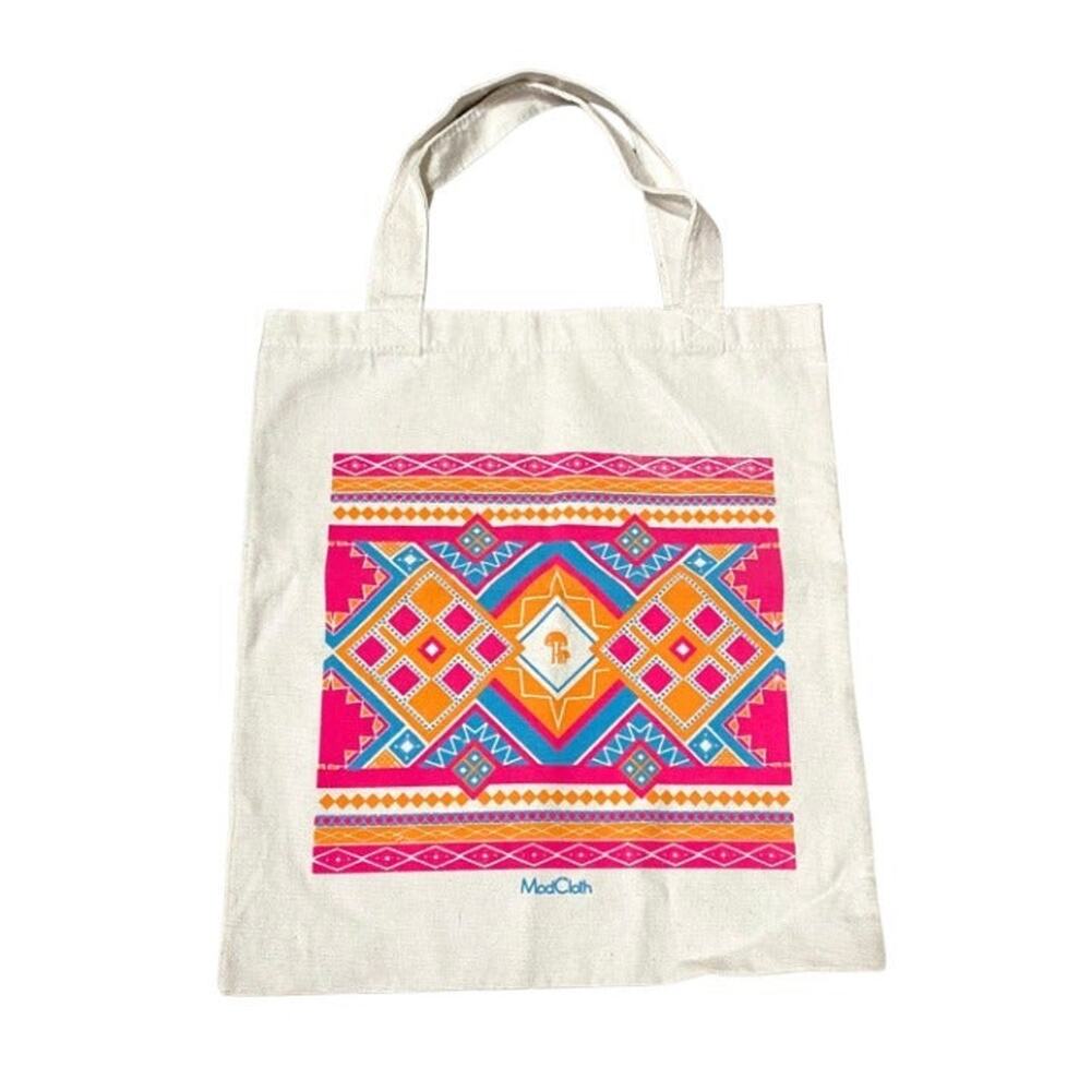 NWOT Pink Geometric MODCLOTH Canvas Tote Bag